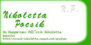 nikoletta pocsik business card